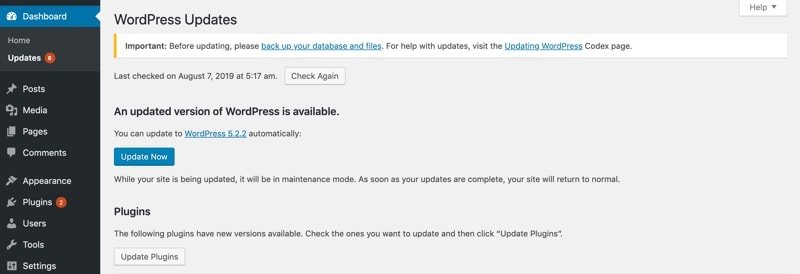 update WordPress